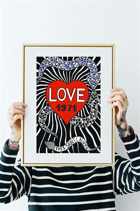 poster yves saint laurent love|Yves Saint Laurent Love Print .